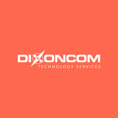 Dixoncom logo on an orange background.